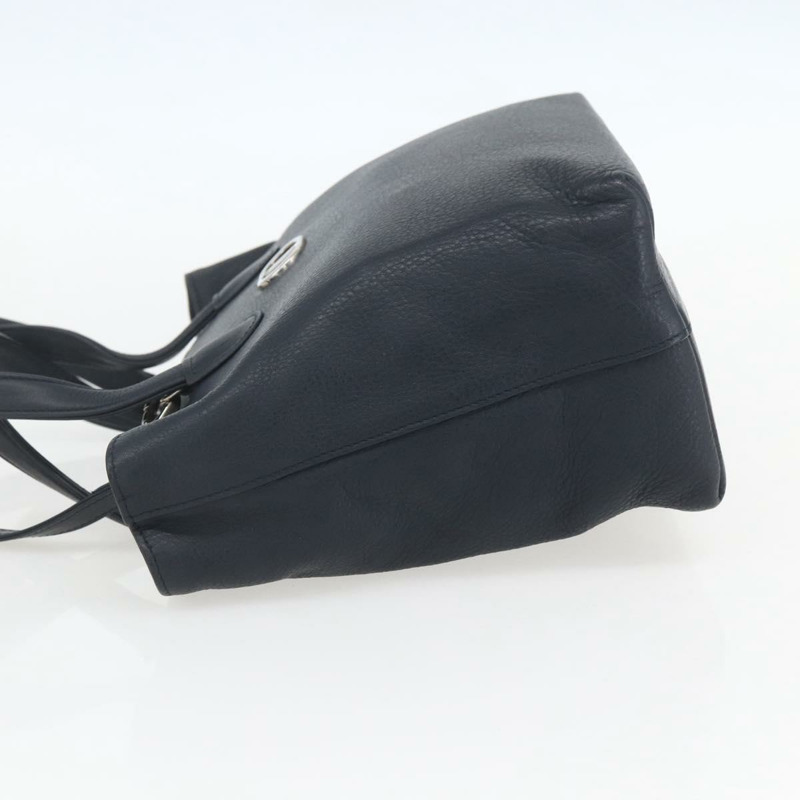 【日本直送】Christian Dior 手提包 皮革 兩用 海軍藍 銀色 正品 156185V-2