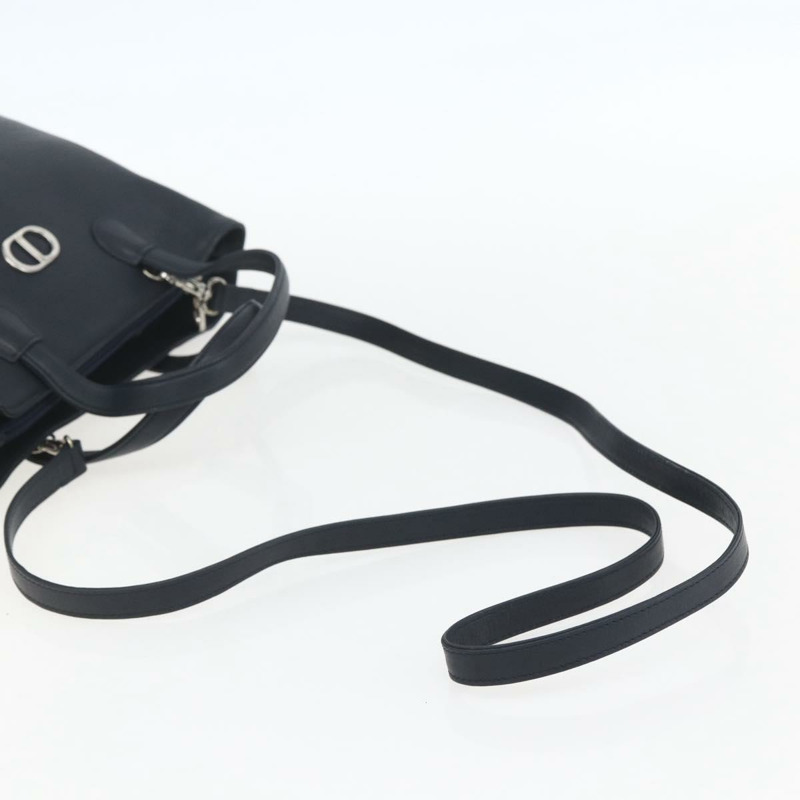 【日本直送】Christian Dior 手提包 皮革 兩用 海軍藍 銀色 正品 156185V-8