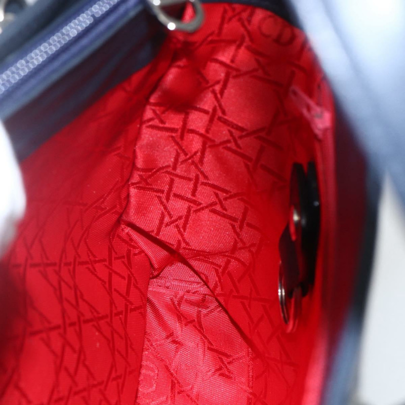 【日本直送】Christian Dior 手提包 皮革 兩用 海軍藍 銀色 正品 156185V-20