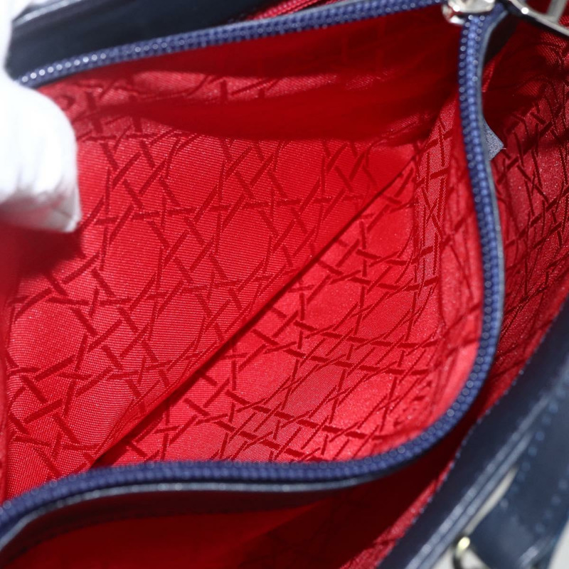 【日本直送】Christian Dior 手提包 皮革 兩用 海軍藍 銀色 正品 156185V-22