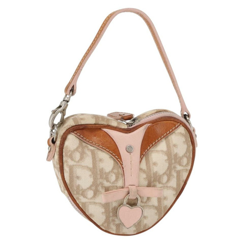 Christian Dior Trotter帆布浪漫手拿包 PVC米色銀色 正品 153669V