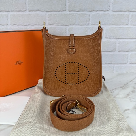 Hermes Mini Evelyne 16 Gold 金棕金釦