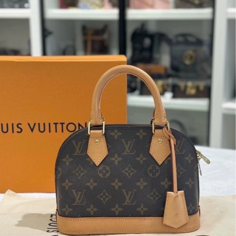 LV M53152 經典MONOGRAM ALMA BB 貝殼包 手提包 斜背包#晶片款#