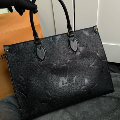 LV On the go MM真皮黑