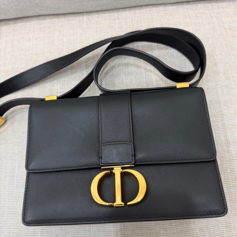 Dior 30 Montaigne 小型包 黑色金釦小牛皮-5