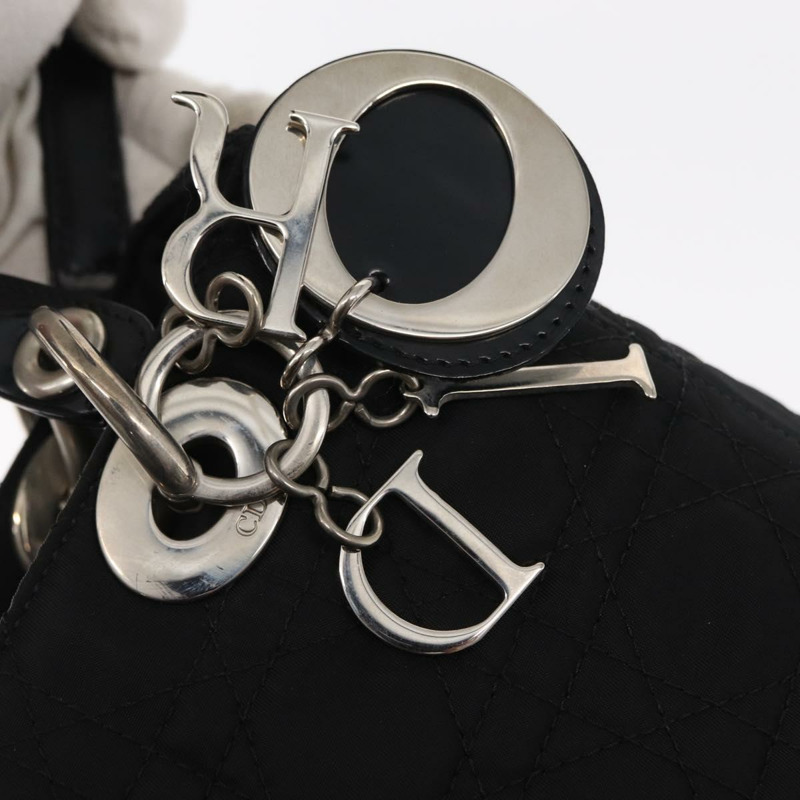 【日本直送】Christian Dior Lady Dior Canage 手提包 尼龍 2way 黑色 銀色 正品 ep12065-8