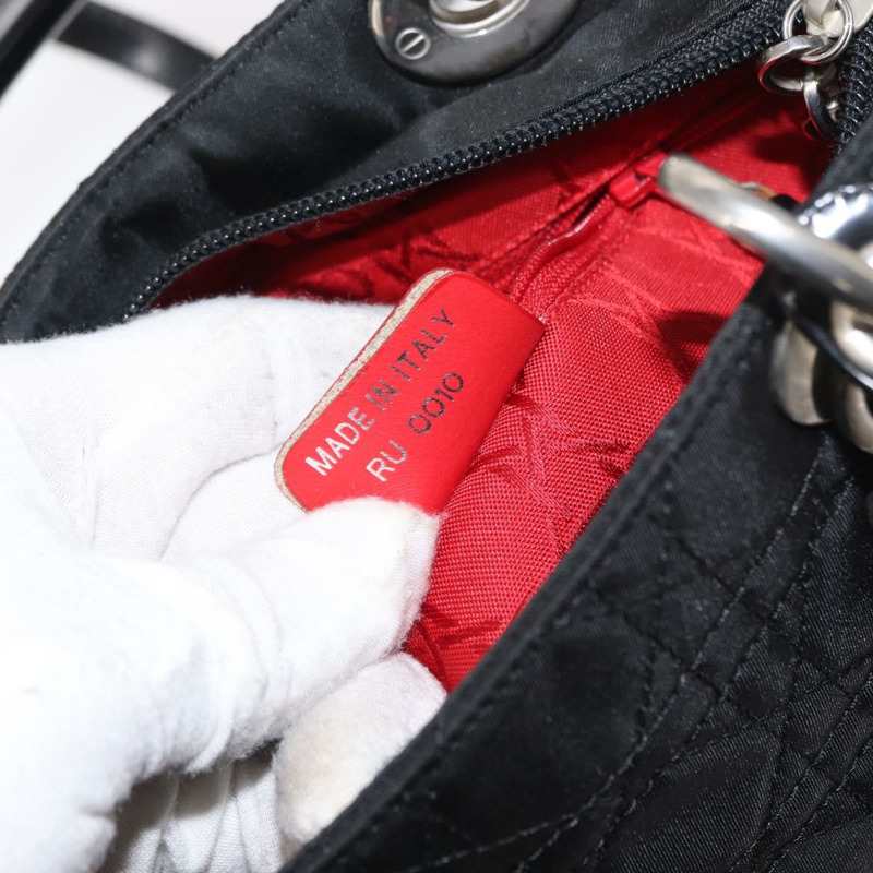 【日本直送】Christian Dior Lady Dior Canage 手提包 尼龍 2way 黑色 銀色 正品 ep12065-11