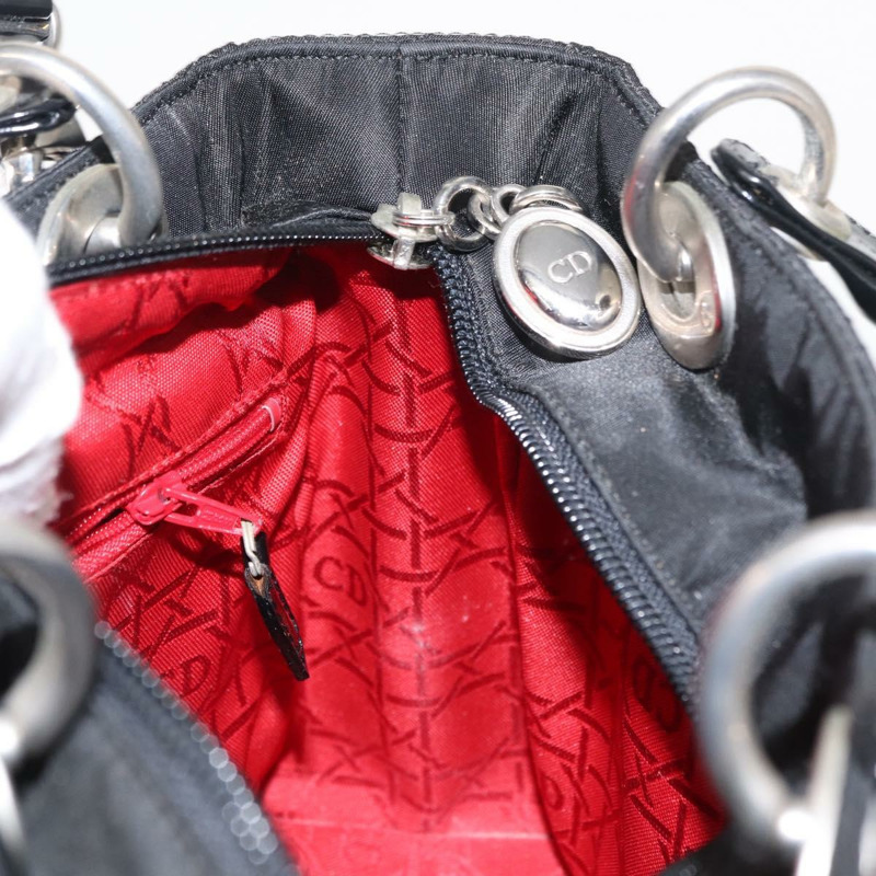 【日本直送】Christian Dior Lady Dior Canage 手提包 尼龍 2way 黑色 銀色 正品 ep12065-20