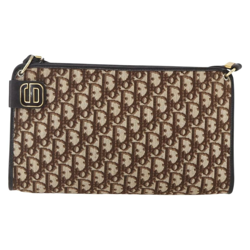 【日本直送】Christian Dior Trotter帆布肩背包 棕色金色 正品 154731-12