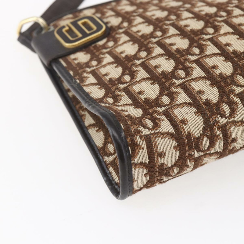 【日本直送】Christian Dior Trotter帆布肩背包 棕色金色 正品 154731-13