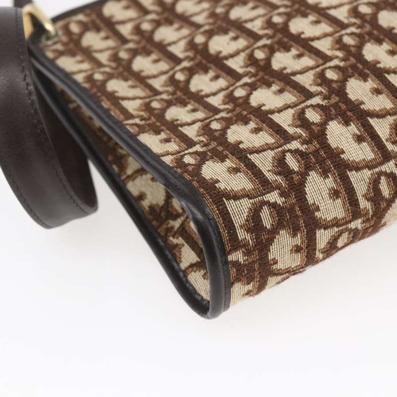 【日本直送】Christian Dior Trotter帆布肩背包 棕色金色 正品 154731-15