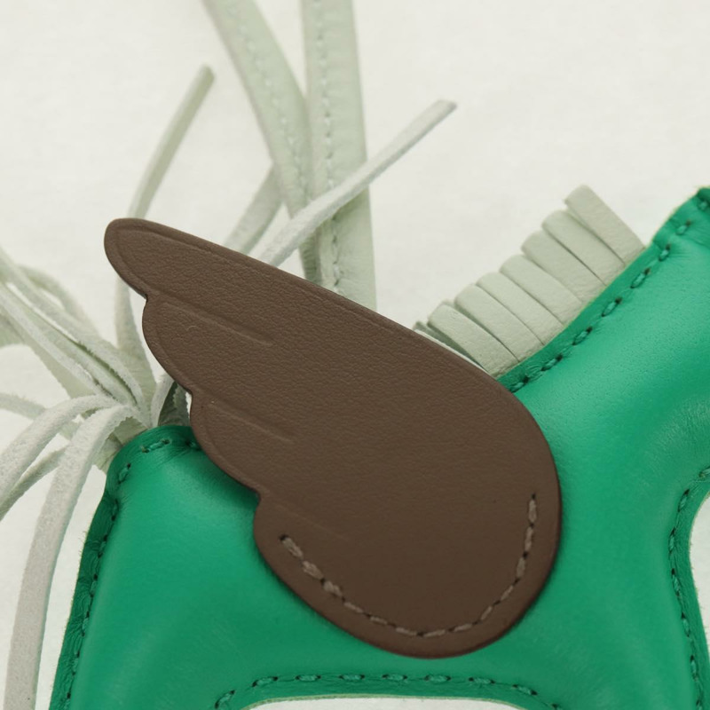 【日本直送】愛馬仕 Rodeo PM 吊飾,皮革材質,綠色/棕色,正品 BA8097M-3