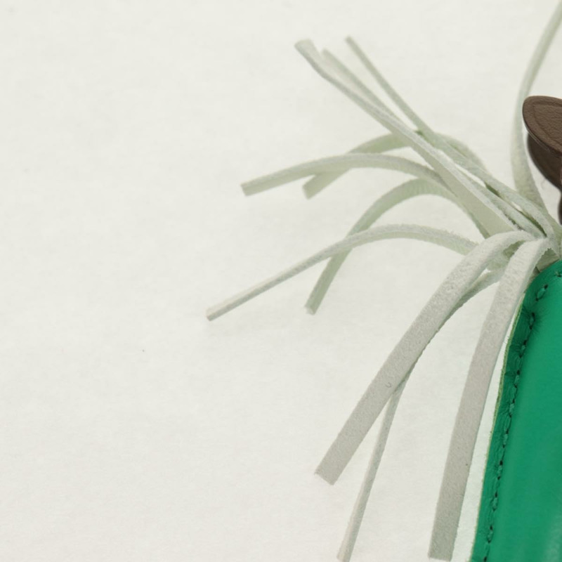 【日本直送】愛馬仕 Rodeo PM 吊飾,皮革材質,綠色/棕色,正品 BA8097M-4