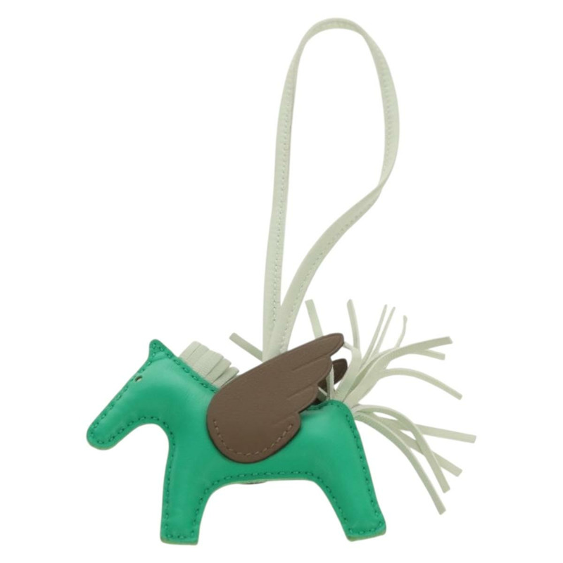 【日本直送】愛馬仕 Rodeo PM 吊飾,皮革材質,綠色/棕色,正品 BA8097M-7