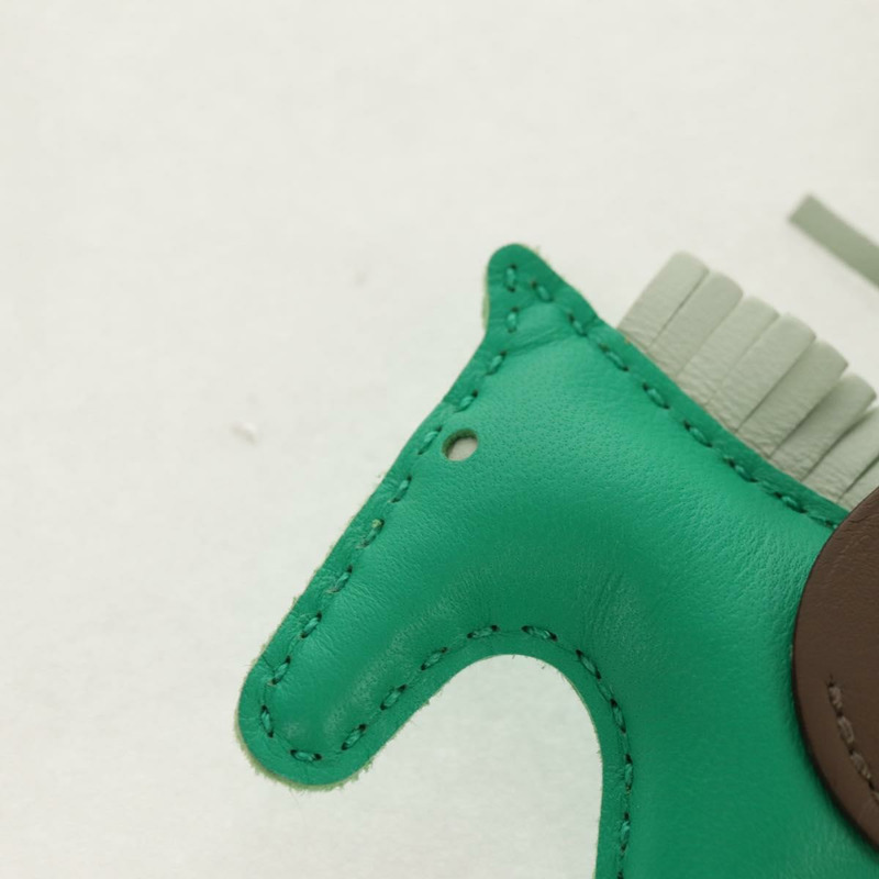 【日本直送】愛馬仕 Rodeo PM 吊飾,皮革材質,綠色/棕色,正品 BA8097M-8