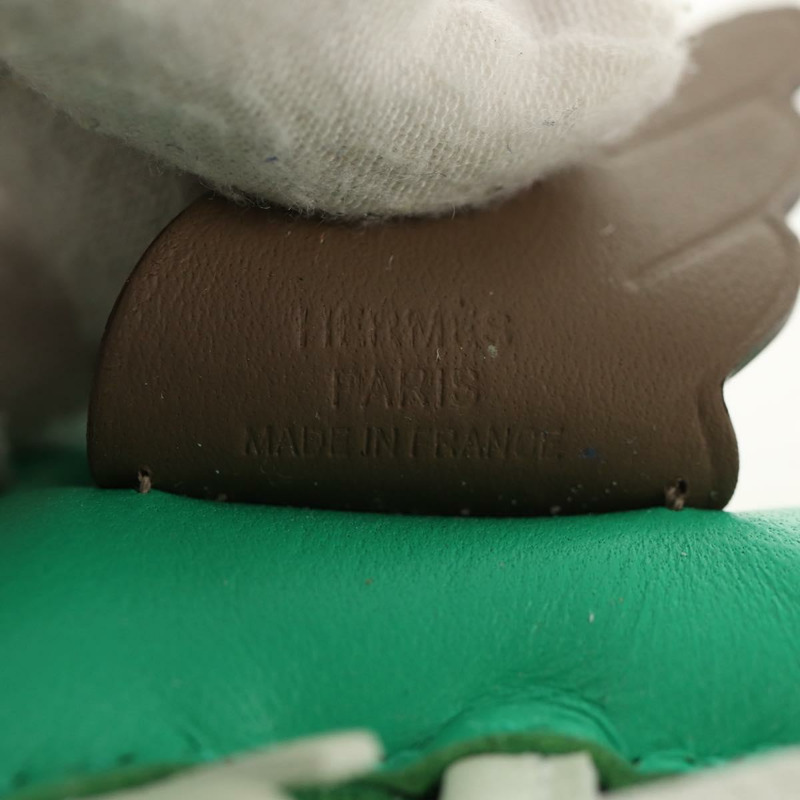 【日本直送】愛馬仕 Rodeo PM 吊飾,皮革材質,綠色/棕色,正品 BA8097M-10