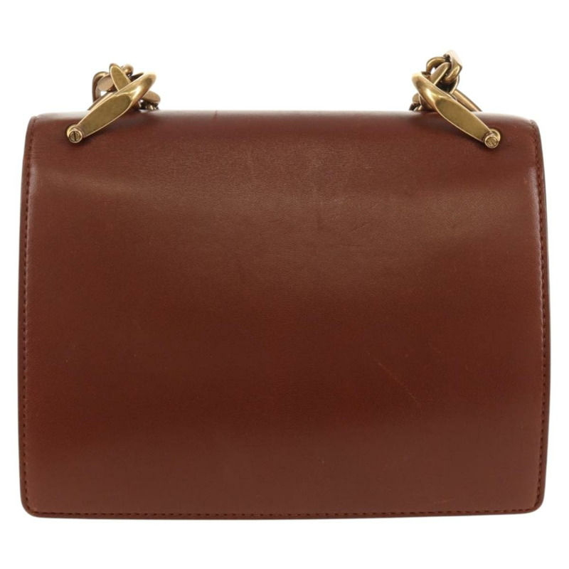 【日本直送】Christian Dior 鏈條肩背包 皮革 棕色 金色 正品 154079V-1