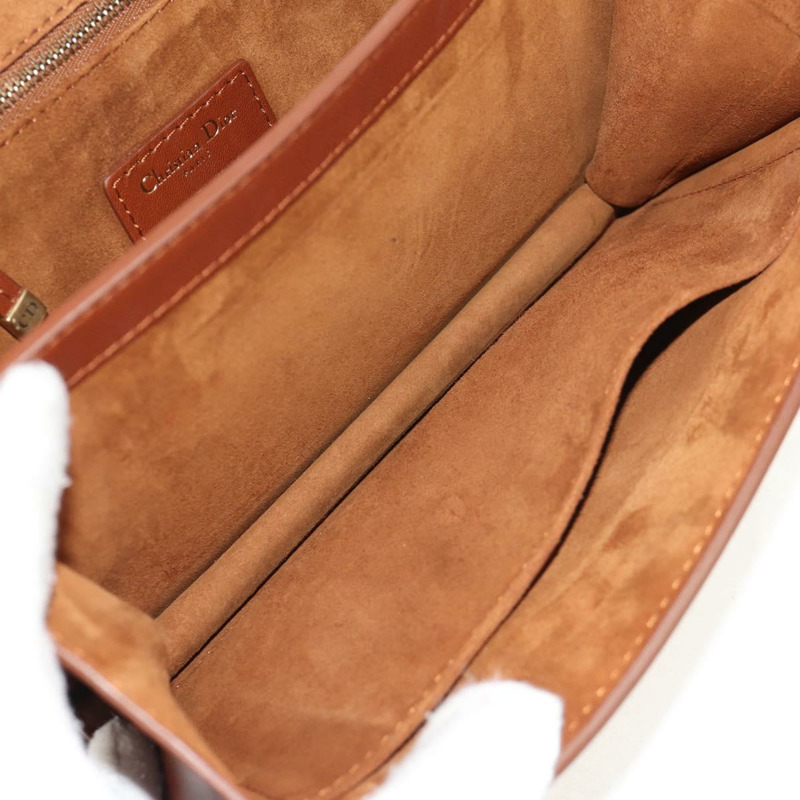 【日本直送】Christian Dior 鏈條肩背包 皮革 棕色 金色 正品 154079V-10