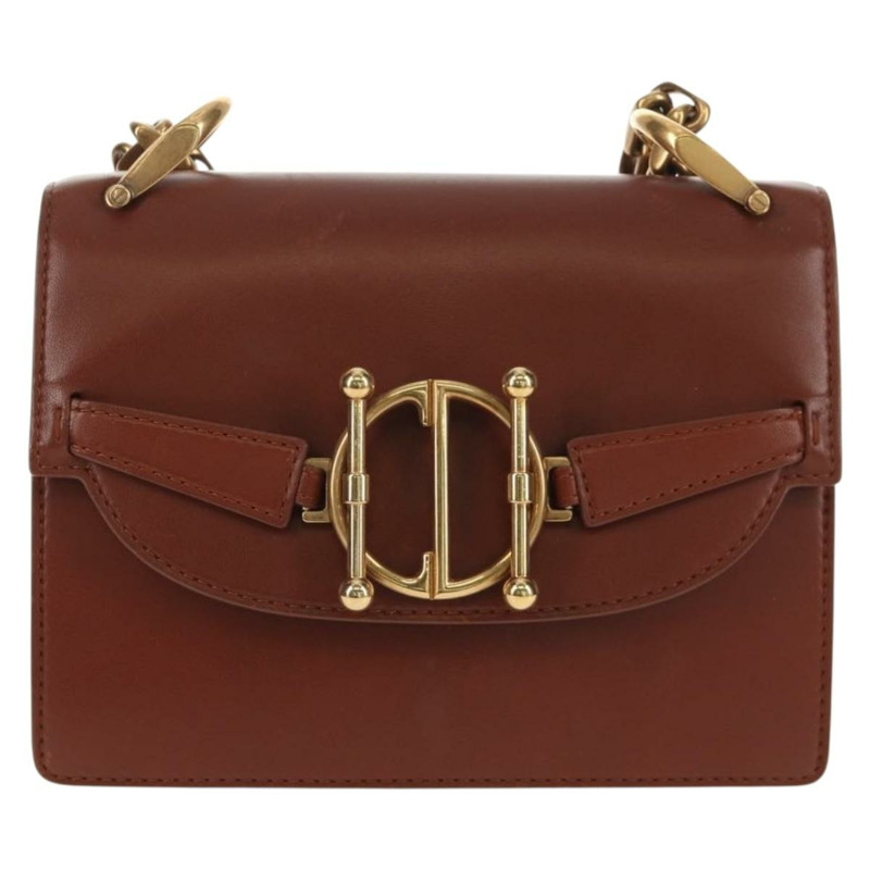 【日本直送】Christian Dior 鏈條肩背包 皮革 棕色 金色 正品 154079V-12