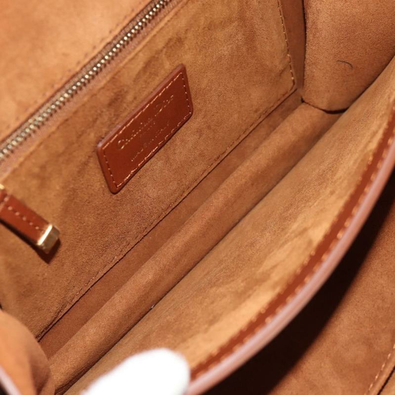 【日本直送】Christian Dior 鏈條肩背包 皮革 棕色 金色 正品 154079V-21