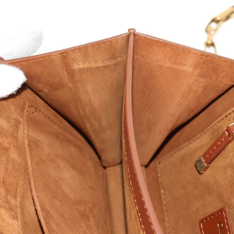 【日本直送】Christian Dior 鏈條肩背包 皮革 棕色 金色 正品 154079V-23