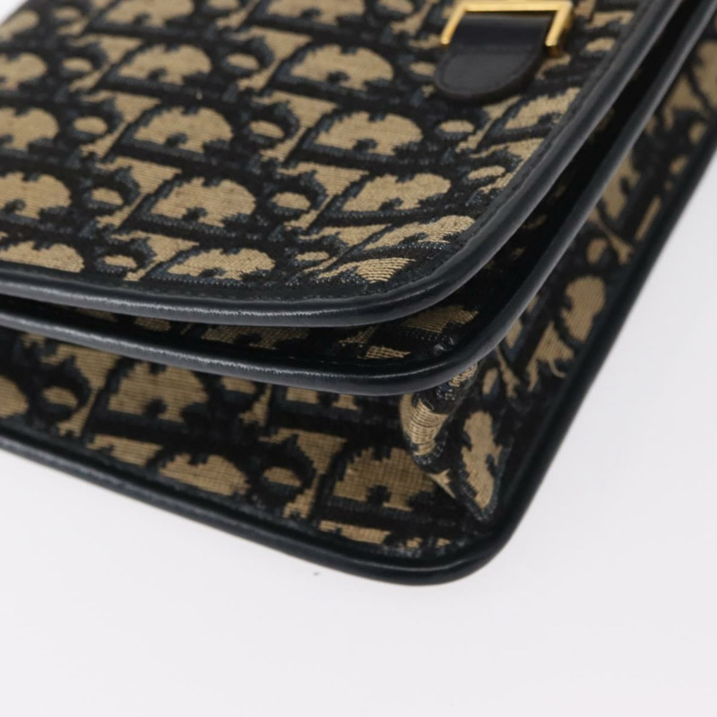 【日本直送】Christian Dior Trotter帆布鏈條單肩包 海軍藍 金色 正品 156501V-14