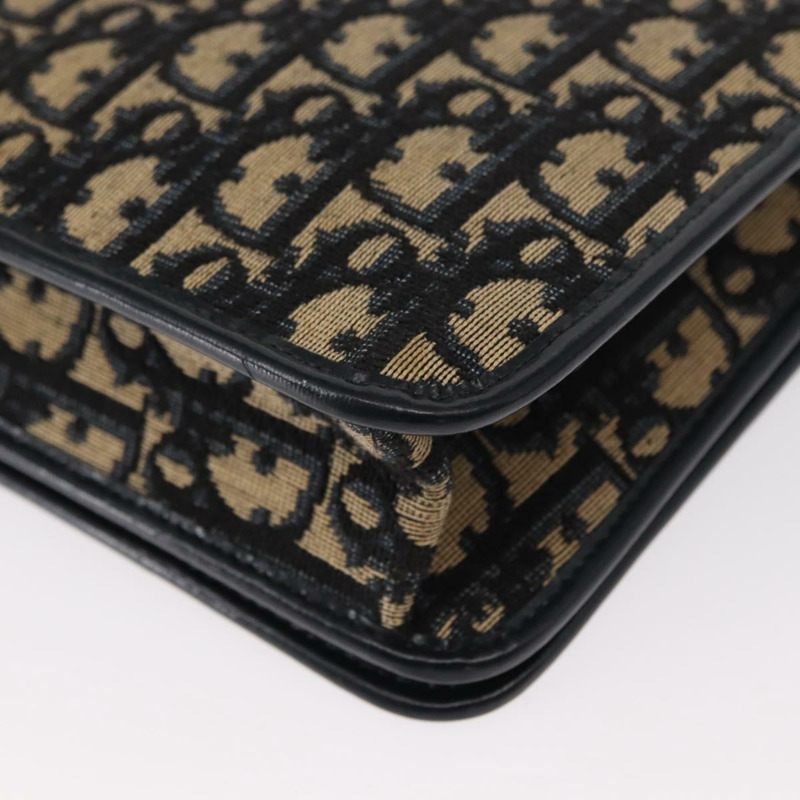 【日本直送】Christian Dior Trotter帆布鏈條單肩包 海軍藍 金色 正品 156501V-17