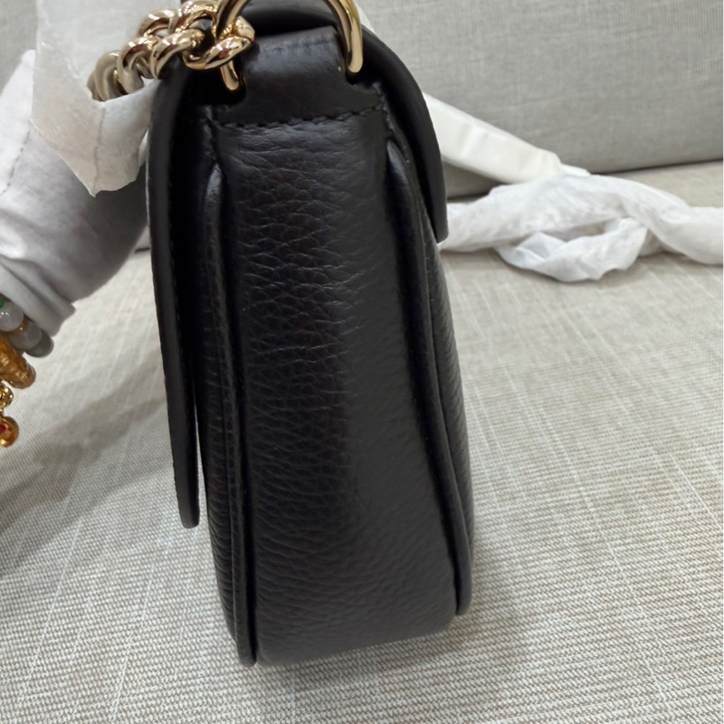 Gucci soho系列 牛皮浮雕雙G標誌 流蘇包 鏈條斜背包#全新包裝未拆-10