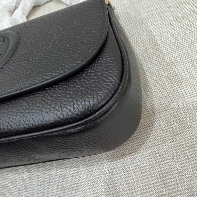 Gucci soho系列 牛皮浮雕雙G標誌 流蘇包 鏈條斜背包#全新包裝未拆-11