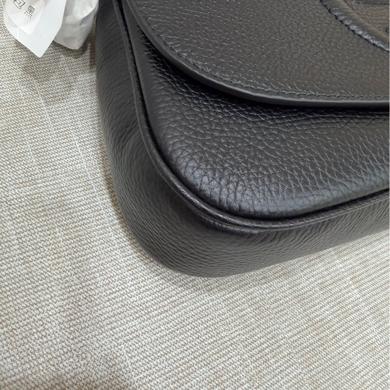 Gucci soho系列 牛皮浮雕雙G標誌 流蘇包 鏈條斜背包#全新包裝未拆-12