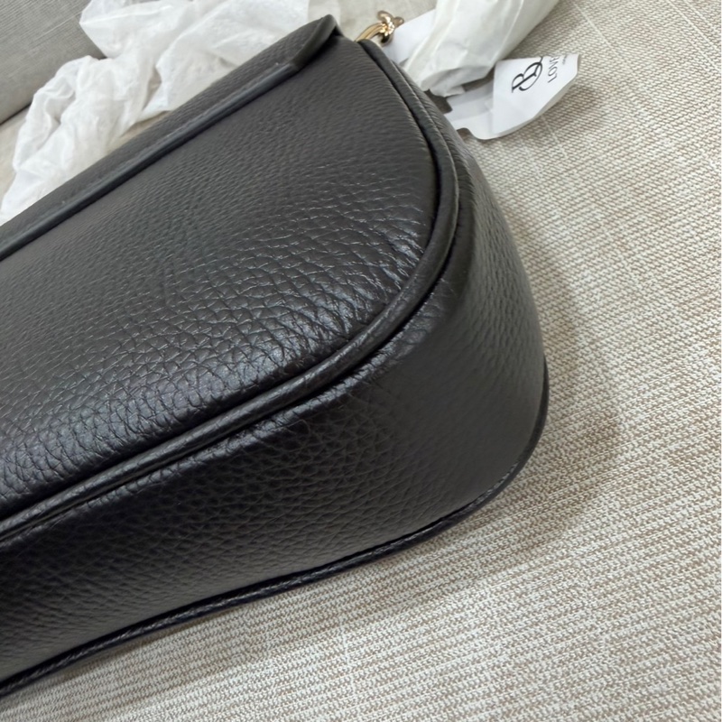 Gucci soho系列 牛皮浮雕雙G標誌 流蘇包 鏈條斜背包#全新包裝未拆-13