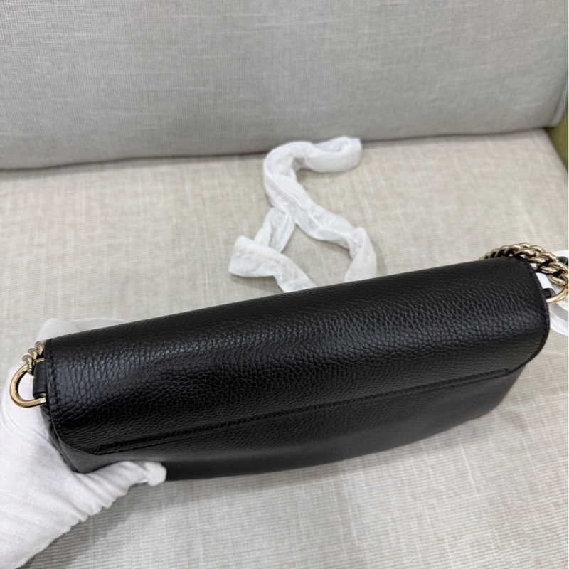 Gucci soho系列 牛皮浮雕雙G標誌 流蘇包 鏈條斜背包#全新包裝未拆-16