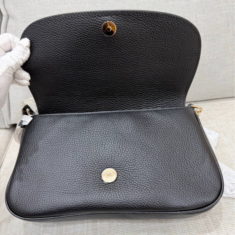 Gucci soho系列 牛皮浮雕雙G標誌 流蘇包 鏈條斜背包#全新包裝未拆-19