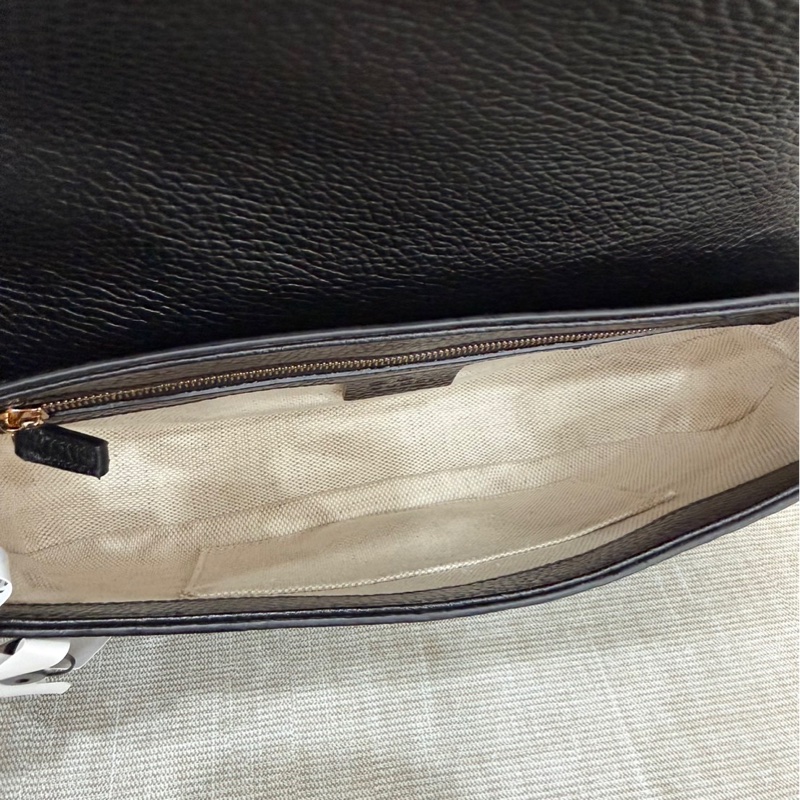 Gucci soho系列 牛皮浮雕雙G標誌 流蘇包 鏈條斜背包#全新包裝未拆-22