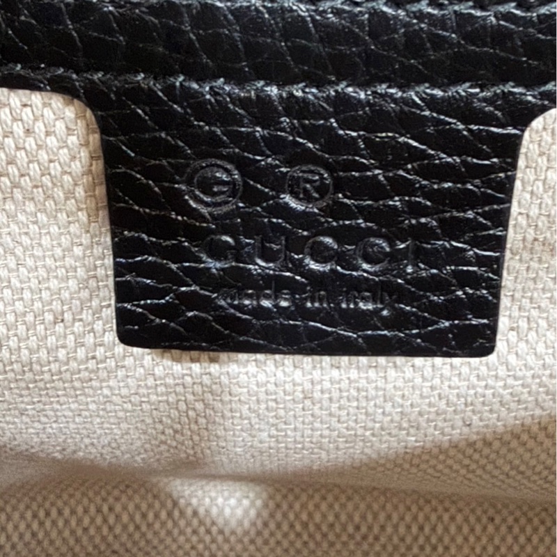 Gucci soho系列 牛皮浮雕雙G標誌 流蘇包 鏈條斜背包#全新包裝未拆-26