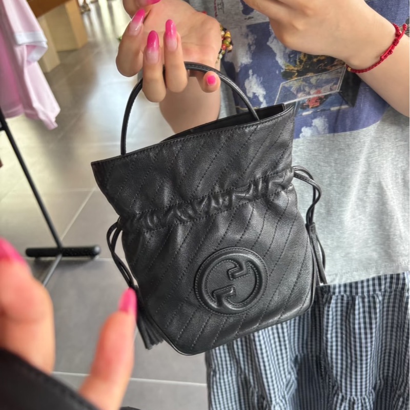 GUCCI 黑色甜酷小福袋包 手提包 斜背包 黑色-2
