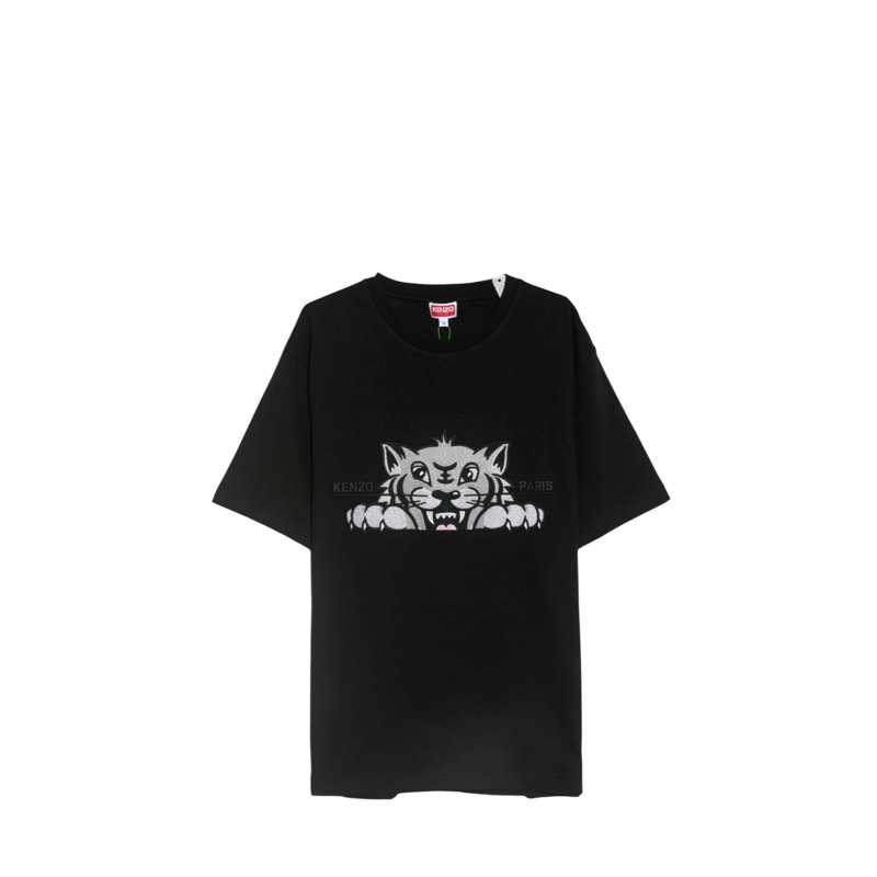 Kenzo Happy Tiger' Embroidered Oversized T恤-0