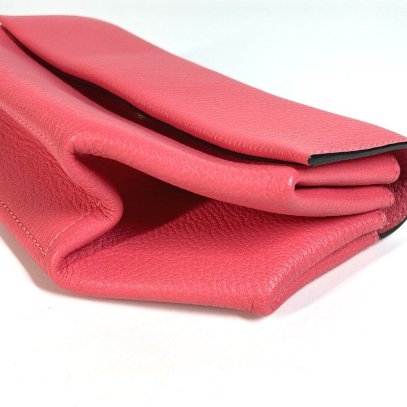 愛馬仕 Opry 女士山羊皮翻蓋手拿包，玫瑰杜鵑粉紅色-5