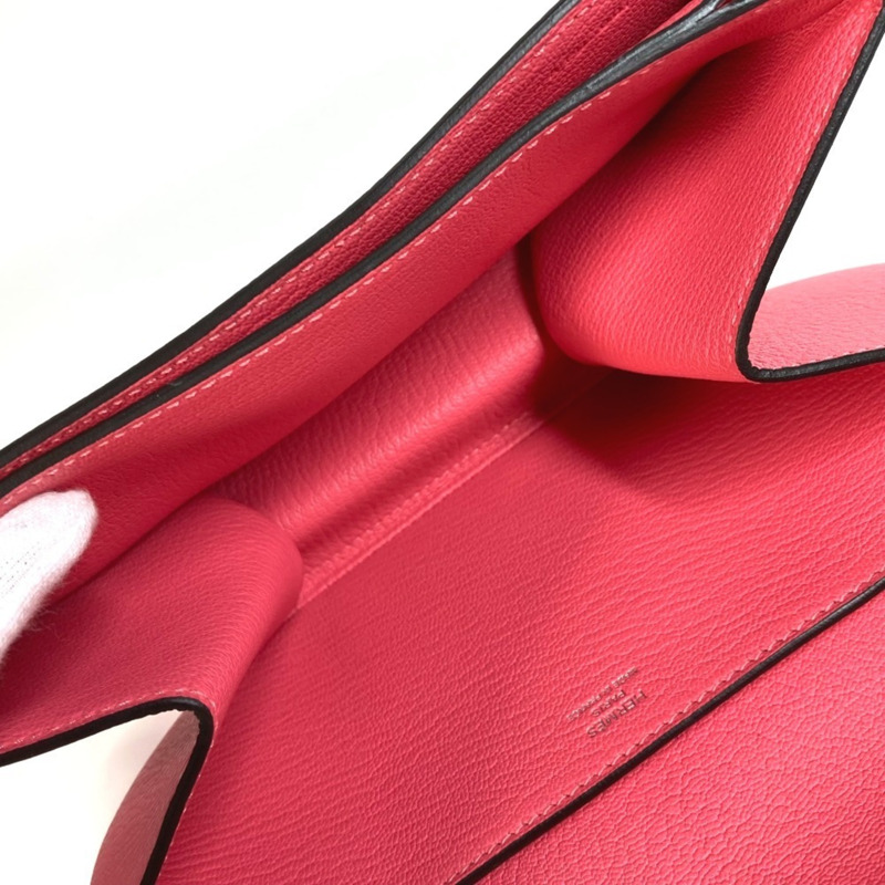 愛馬仕 Opry 女士山羊皮翻蓋手拿包，玫瑰杜鵑粉紅色-8