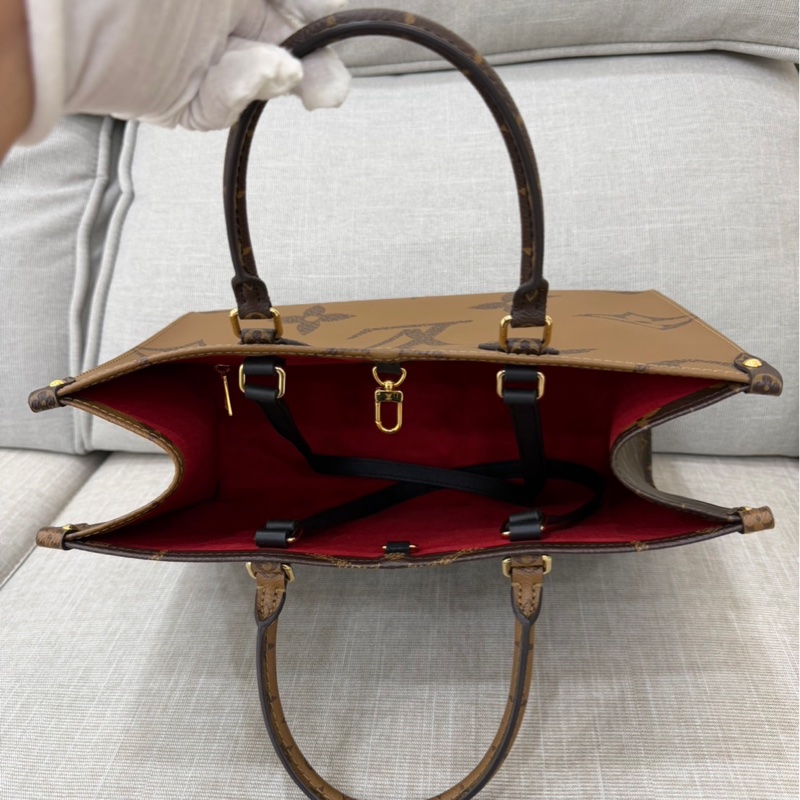 LV M45321經典ONTHEGO MM Monogram Reverse帆布手提包 肩背包 購物包-25