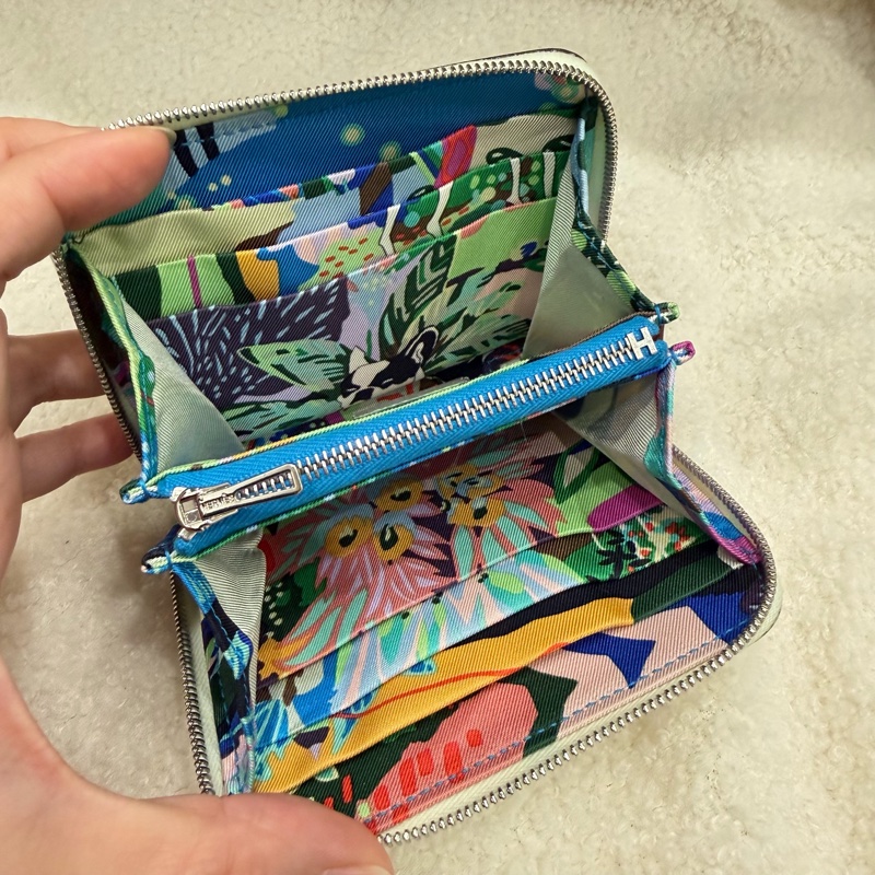 Hermes 愛馬仕 自由之城 狗來富 絲巾短夾 氣泡綠-2