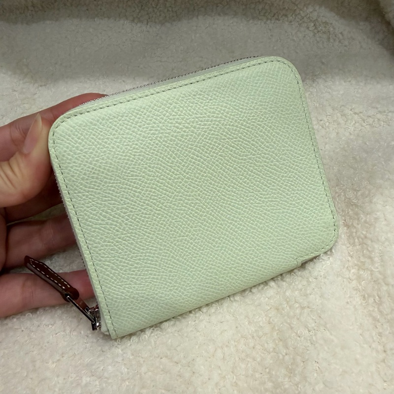 Hermes 愛馬仕 自由之城 狗來富 絲巾短夾 氣泡綠-3