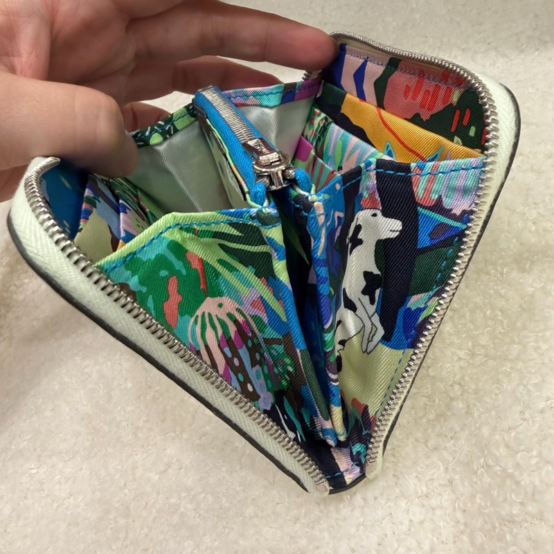 Hermes 愛馬仕 自由之城 狗來富 絲巾短夾 氣泡綠-9