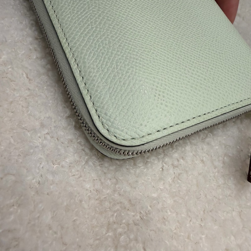 Hermes 愛馬仕 自由之城 狗來富 絲巾短夾 氣泡綠-29