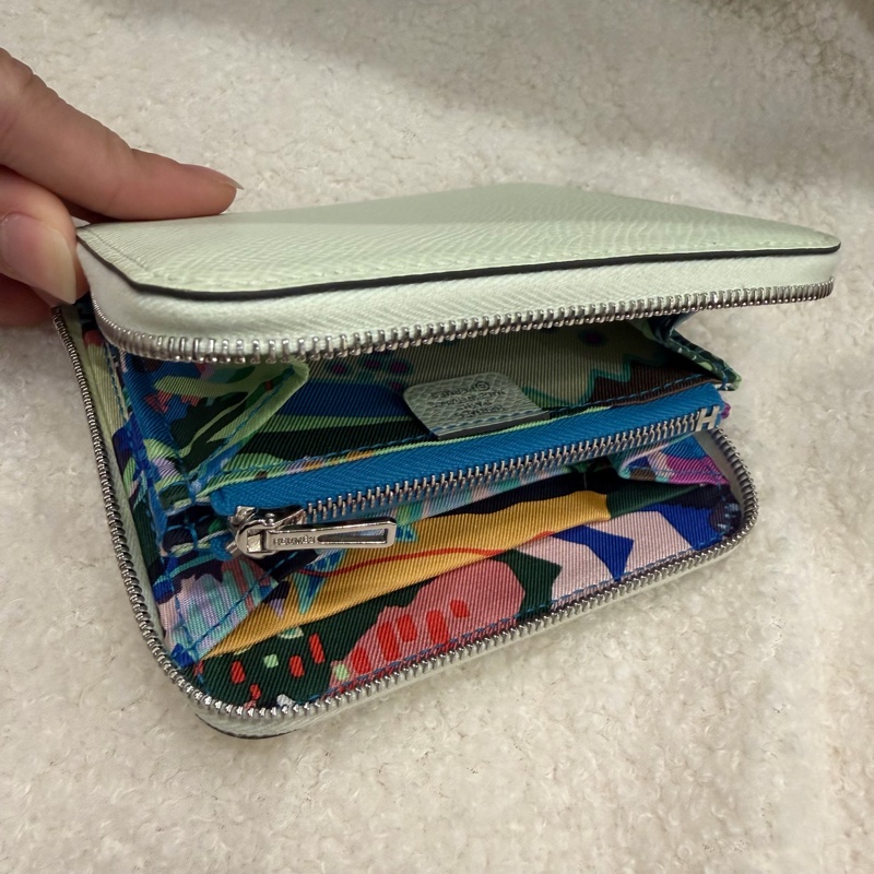 Hermes 愛馬仕 自由之城 狗來富 絲巾短夾 氣泡綠-30