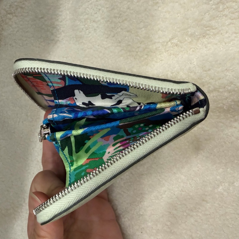 Hermes 愛馬仕 自由之城 狗來富 絲巾短夾 氣泡綠-32