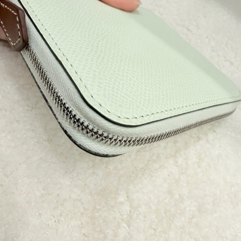 Hermes 愛馬仕 自由之城 狗來富 絲巾短夾 氣泡綠-35