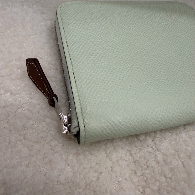 Hermes 愛馬仕 自由之城 狗來富 絲巾短夾 氣泡綠-44