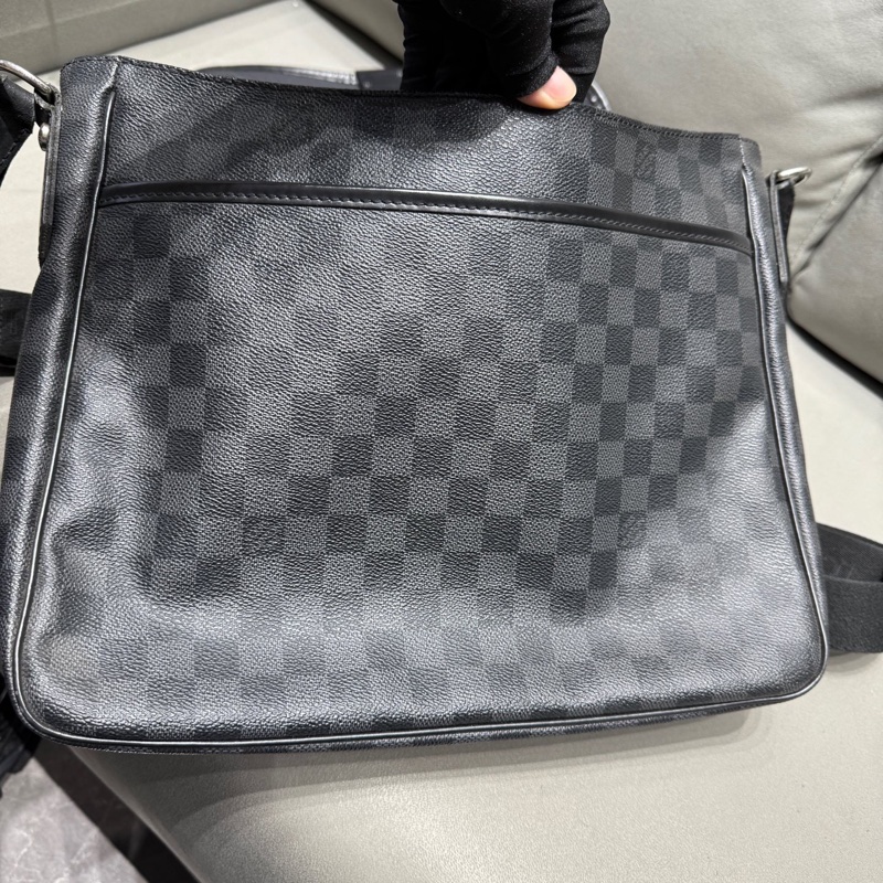 95新LV GM黑棋盤格斜挎包 無裂 編號SP1141 尺寸34*24*8cm-7