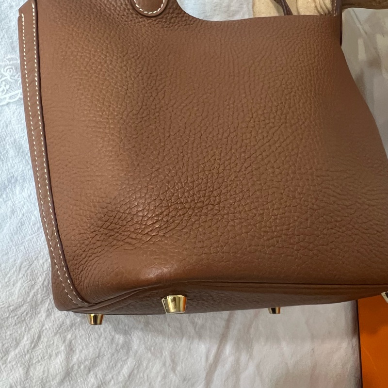 ෆ Hermes 菜籃子金棕金💛大全配有2022購證-13